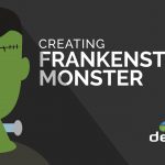 Art of Frankenstein's monster with the title "Creating Frankenstein's Monster"